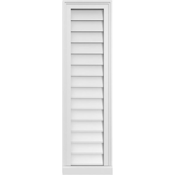 Ekena Millwork Vertical Surface Mount PVC Gable Vent w/ 2"W x 2"H , Brickmould Sill Frame, 12"W x 42"H GVPVE12X4203SN